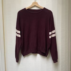 Brandy Melville Crewneck Sweater Maroon Long Sleeve